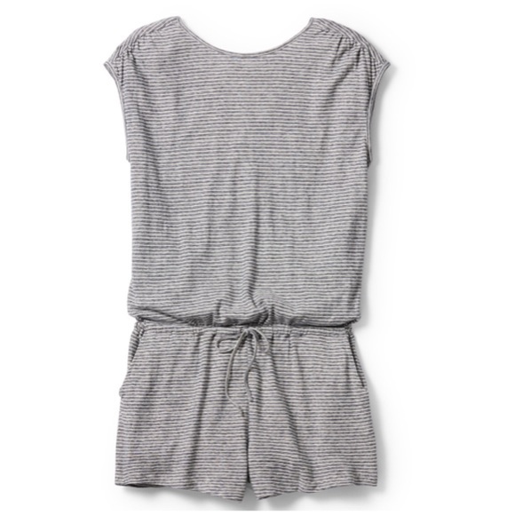 prAna Gray/Bone Stripe Retrieve Romper Sz L, NWT - Picture 4 of 5